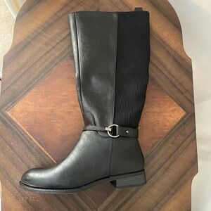 Marbella Women's Tall Black Riding Boots – Size 9.5 Knee High Riding Boot